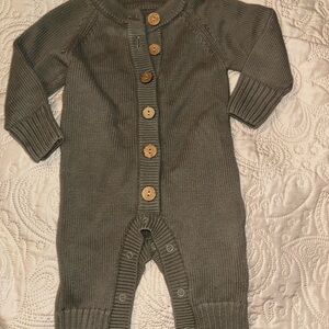 Caden Lane Knit Button-Up Bodysuit - Olive